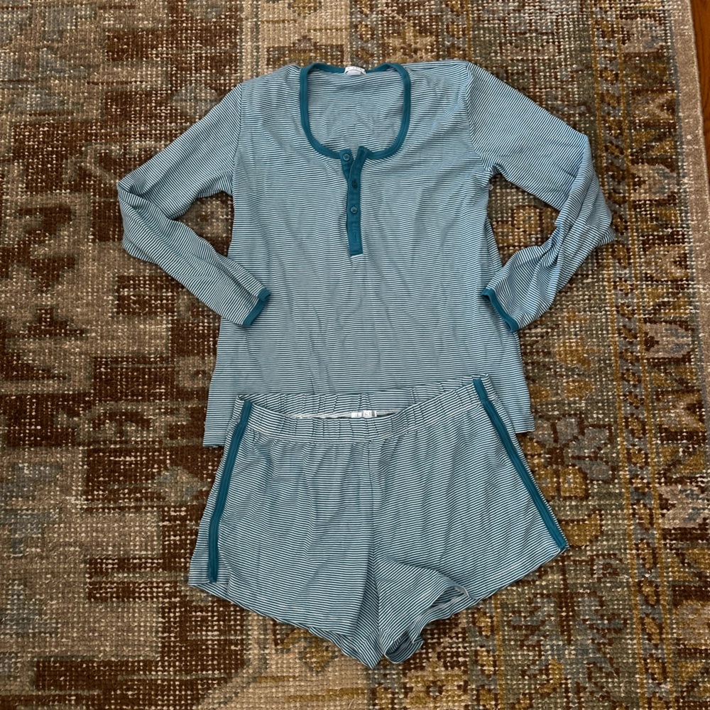 LAKE Pima Long-Short Retro Henley Set in Celestial